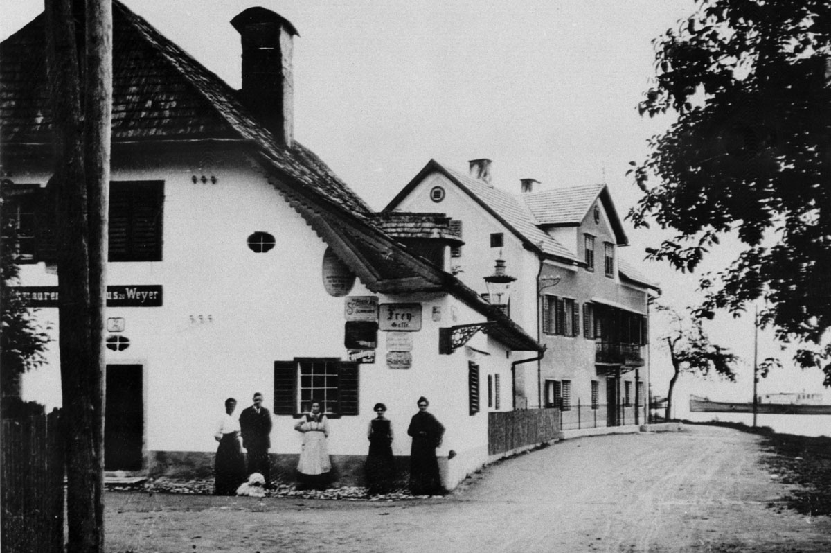 Hotelansicht Seehotel im Weyer im Jahr 1890 in Gmunden